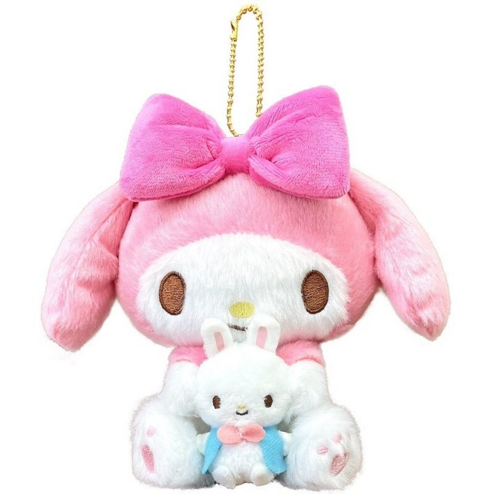 Sanrio My Melody Key Chain Pair Plush Lucky Mascot Holder Bag Charm Decoration .